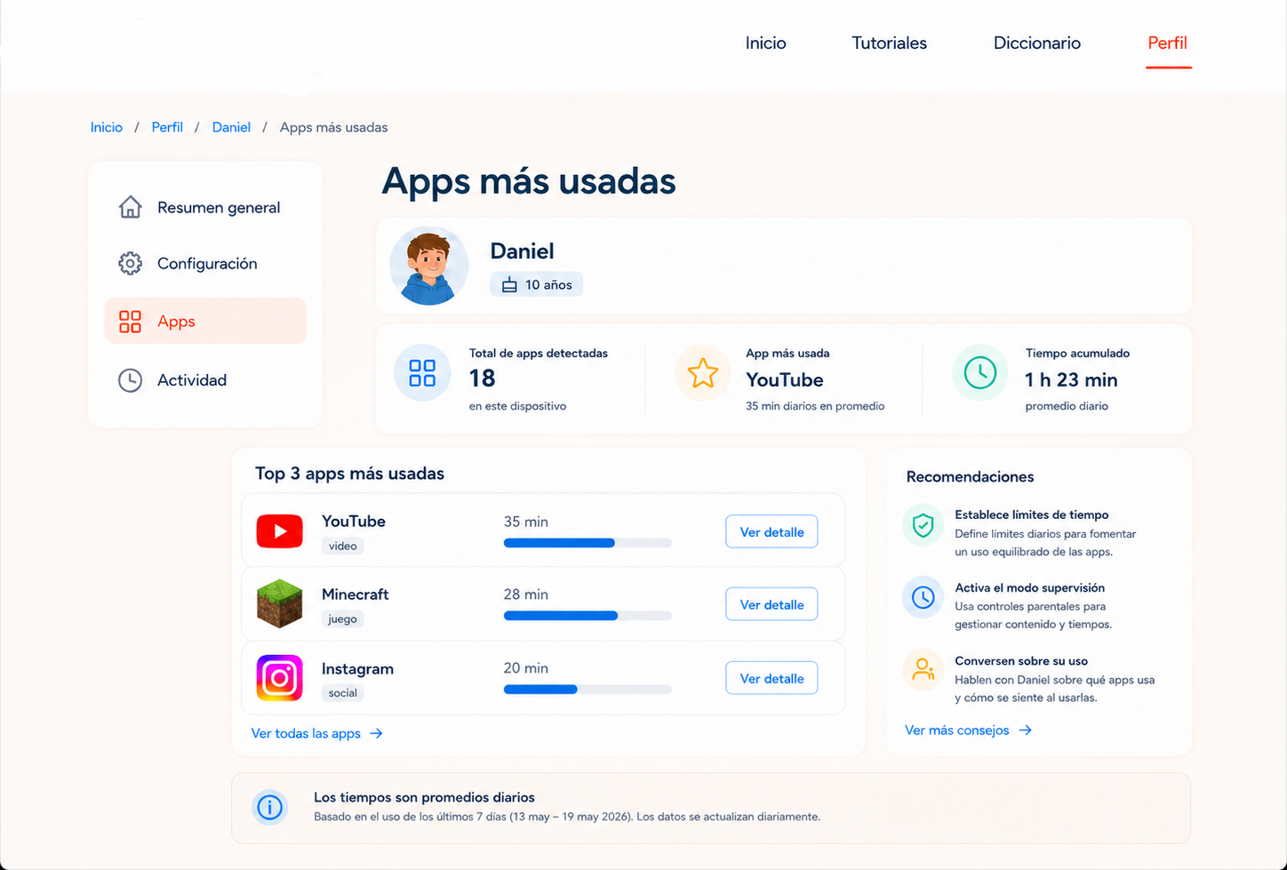 Mockup 5 - Última actividad