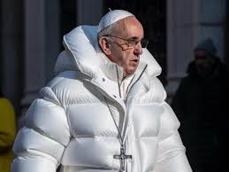 Imagen viral del Papa con campera blanca, generada por IA