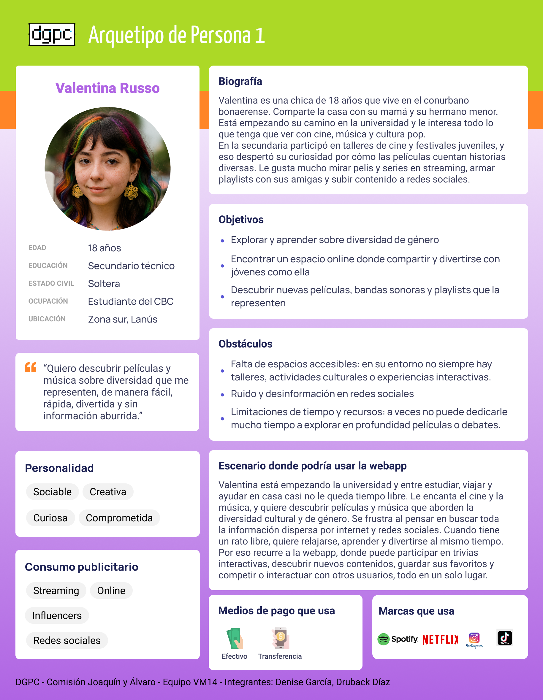 Persona - Etapa 1 del plan de trabajo FILMIX