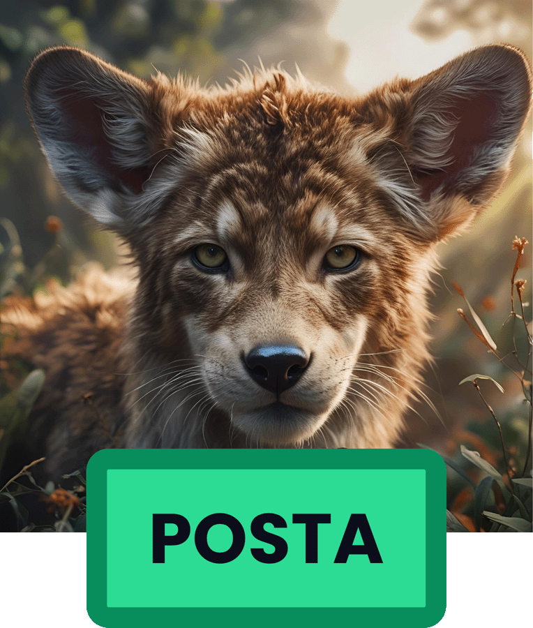 Imagen de un animal con un cartel que dice 'Posta'