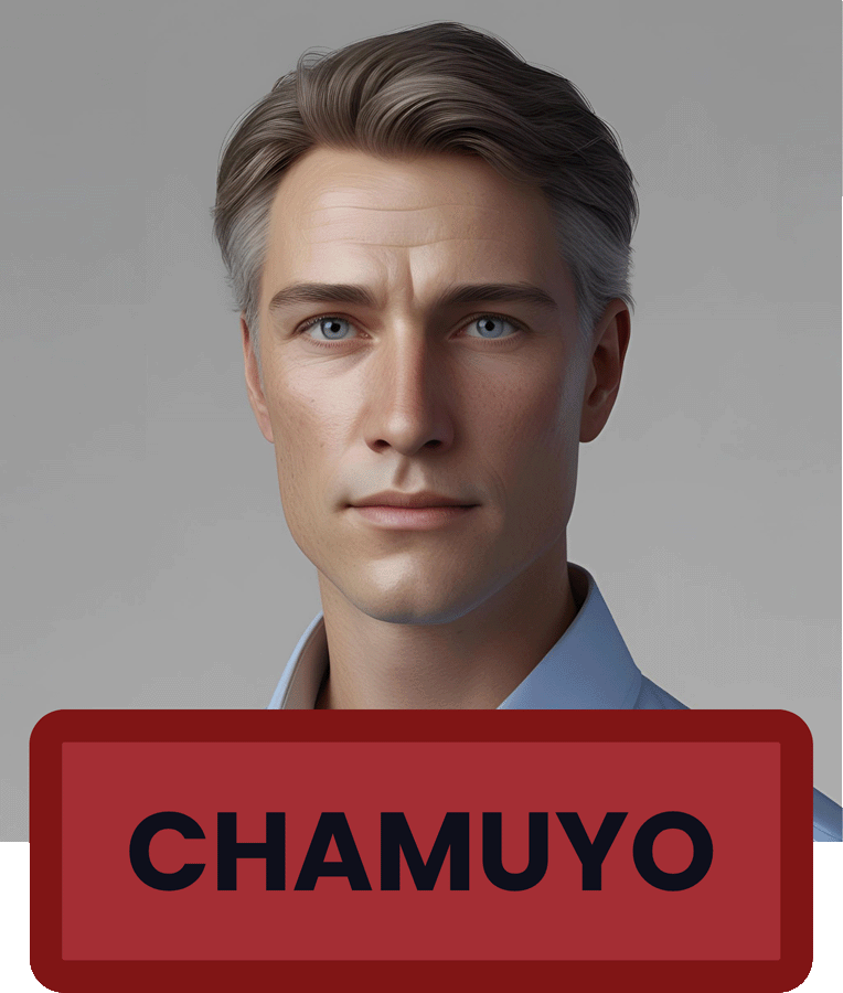 Ilustración de un humano con un cartel que dice 'Chamuyo'