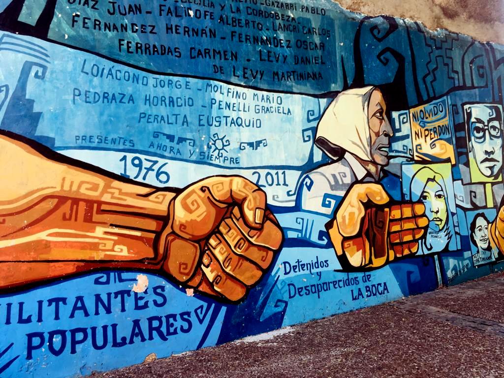 Ni olvido, ni perdón, mural por Lucas Quinton