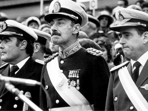 Emilio Eduardo Massera, Jorge Rafael Videla y Orlando Ramón Agosti